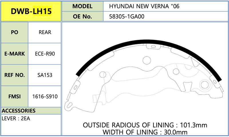 Hyundai Accent Pabuçlu Arka Fren Balatası