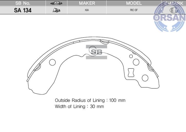 Kia Rio I Pabuçlu Arka Fren Balatası
